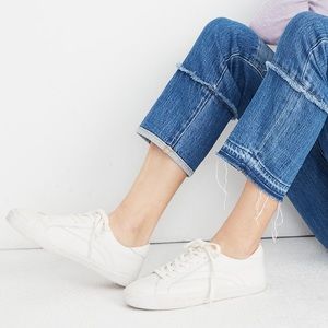 Sidewalk Low-Top Leather Cloud Sneakers (White)